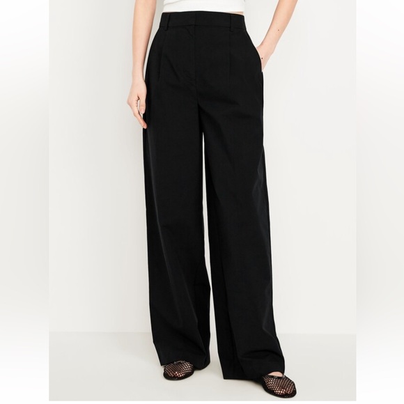 Extra High-Waisted Poplin Taylor Wide-Leg Trouser Pants - Picture 4 of 12